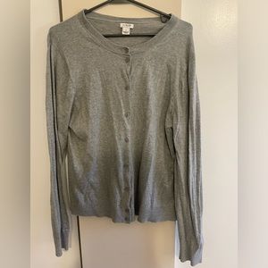 J Crew XL Gray Classic 100% Cotton Cardigan